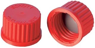 Plastic Screw Cap, PBT, Closed, red, w/PTFE Protected Seal, GL 18