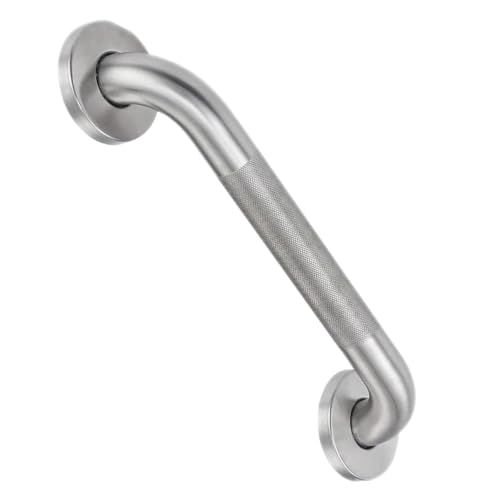 IJDD 12 Inch Shower Grab Bar for Seniors 1.25 Diameter 304 Stainless Steel Heavy Duty Anti-Slip Bathroom Safety Handicap Grab Bar for Shower Bathtub & Toilet Support Wall Mounted Supports 500lbs