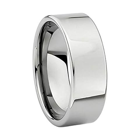 Roy Rose Jewelry Lord Ashton Plain 8mm Flat Pipe Cut Comfort Fit Tungsten Castle Wedding Band | Sizes: 5-15, Metal, not known Cover