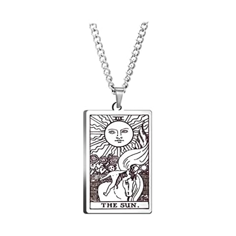 Mall of Style Sun Necklace for Men - Biker Necklaces - Hip Hop Jewelry - Tarot Jewelry - Tarot Pendant (The Sun) Cover