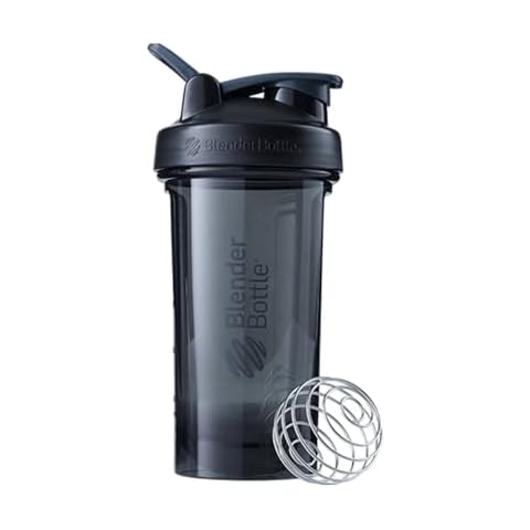 BlenderBottle Shaker Bottle Pro Series Perfect for Protein Shakes and Pre Workout, 24-Ounce, Black Cover