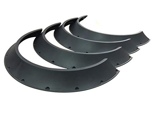 逆反り オーバーフェンダー 汎用 4枚 セッ ト 軽量 PP製/出幅 80mm 艶消し 黒 マット ブラック ワイド