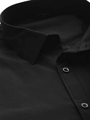 Image of Style Quotient Men Black Solid Casual Regular Fit Shirt