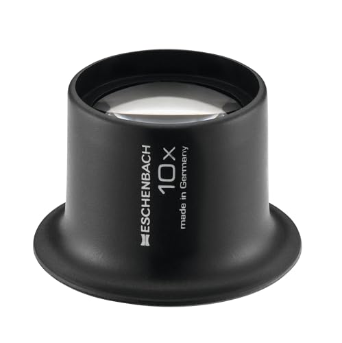 Eschenbach Optik Uhrmacherlupe mit 10x-Vergrößerung in Anthrazit und mit asphärischer Linse - Made in Germany