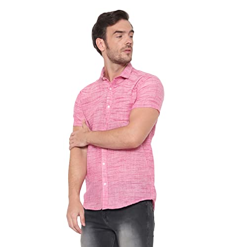 Image of LATEST CHIKAN Men's Cotton Blend Textured Half Sleeves Shirt