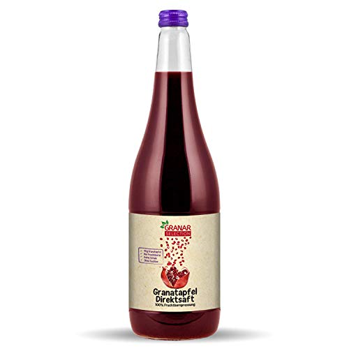 Granar 12 x 1 Liter Granatapfel Direktsaft, 100% Granatapfelsaft aus Granatapfelkernen, Naturtrüb, Ungefiltert