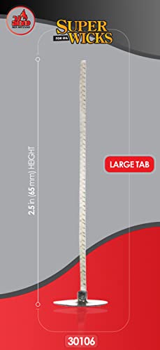 image for Ner Mitzvah Self Standing Cotton Wicks for Glass Oil Cup, Large Tabs, 