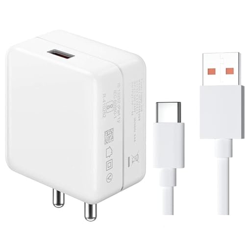 Image of 30W SuperDart Fast Charger for Real me XT, X2, 730G, Narzo 20A, 7, 7 Pro, 6 Pro, C12 | Original Type-C Wall Charger with USB Cable | VOOC /Dart Flash Charge Support