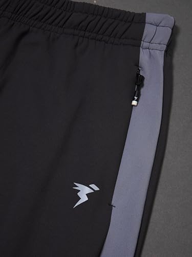 Image of TECHNOSPORT Men's Slim Fit Mid Rise Solid Trackpant with Techno Dry for Gym, Workout & Sports