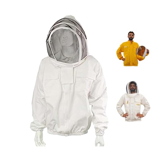 URBANSBEE Veste apiculture professionnelle coton veste apiculteur avec l'association chapeau fantaisie et d'un voile pour la protection de apiculteur