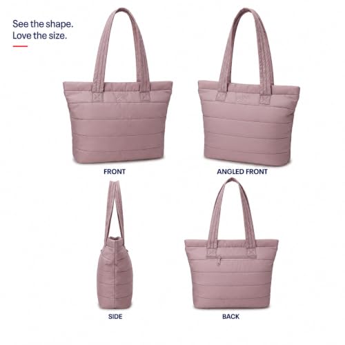 Image of Reebok Womens Tote Bag - Lightweight Carry On Puffer Quilted Tote Bag for Travel Work Travel and Daily Essentials