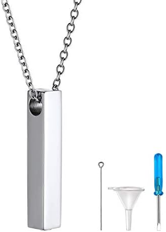 FindChic Waterproof Cremation Jewelry for Human Ashes Dog Cat Pet Memorial Necklace with Filling Kit Stainless Steel Vial Urn Necklace
