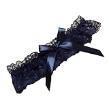 MMTTAO Women's Wedding Garter for Bridal Leg Ring Lingerie Lace Bow Plus Size Elastic Bride Prom Legs Garter, Black