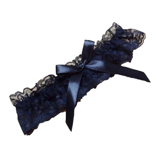 MMTTAO Women's Wedding Garter for Bridal Leg Ring Lingerie Lace Bow Plus Size Elastic Bride Prom Legs Garter, Black