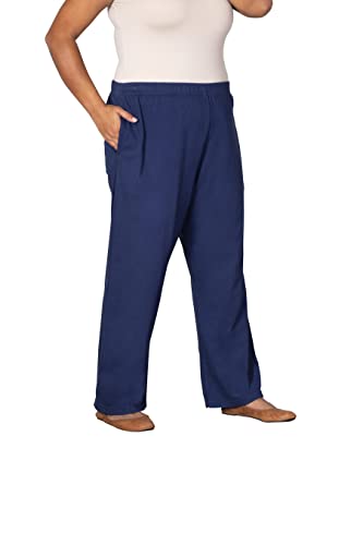 Plus Size Cotton Jersey Wide Leg Knit Pants