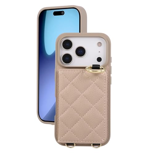 Étui à rabat iPhone 17 beige pour éviter les chutes et l'écran brisé