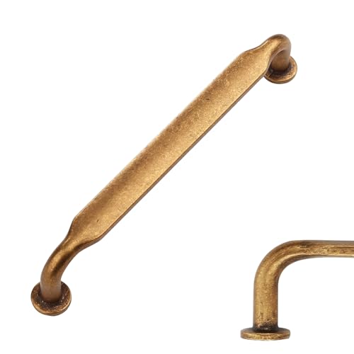 Amerdeco 10 Pièces Rétro Poignee de Meuble Cuisine bronze 192mm Alliage de zinc Poignées Meubles avec Vis, pour Bureaux, Tiroirs, Armoires, Placard UK0071