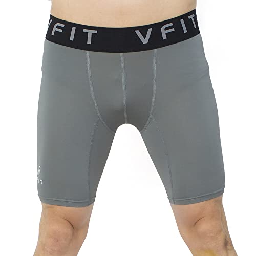 vf VFIT Mallas/Leggings Cortas de compresión Deportiva/Fitness para Hombre (XL, Gris)