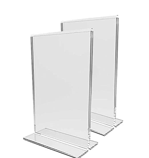A4 Acrylic Tent Card Holder Display Stand A4 Paper Holder Double Sided Signage Holder, Menu Ad