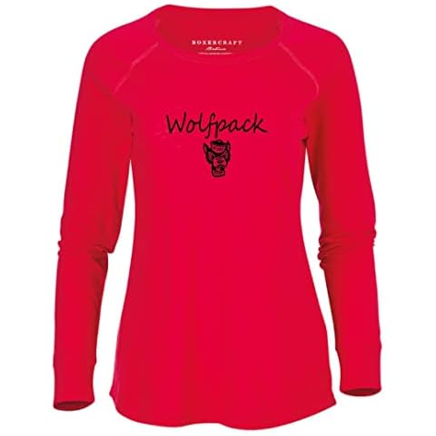 boxercraft Women's North Carolina State Solid Preppy Patch Tee T-Shirt, Red, X-Large Cover