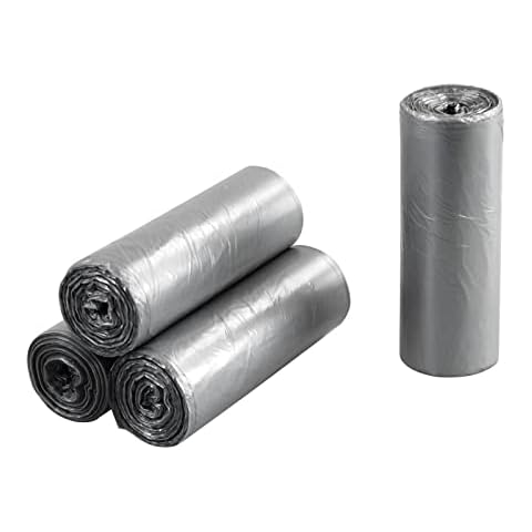 Bblina 10 L Gray Bin Liners, 4 Rolls Small Trash Bin Liners, 100 Bags Cover