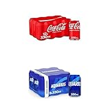 Bundle of Coca-Cola Sabor Original - Refresco de cola - Pack de 12 Latas, 330 ml + AQUARIUS Limón, Bebida Hidratante con Sales Minerales, Baja en Calorías, 9 x 330 ml