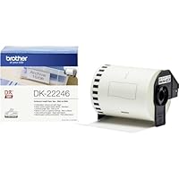 Brother DK-22246 selbstklebende Endlosetiketten (103 mm breit, 30,48 m lang, geeignet für QL-1050, QL-1050N, QL-1060N, QL-1100, QL-1110NWB) schwarz auf weiß (Papier)