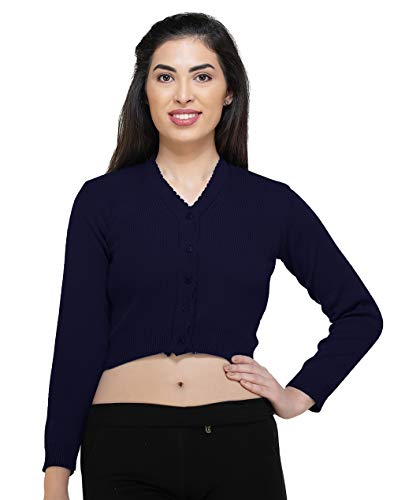 Image of Women Winter Wear V-Neck Full Sleeves Regular Fit Woollen Blouse