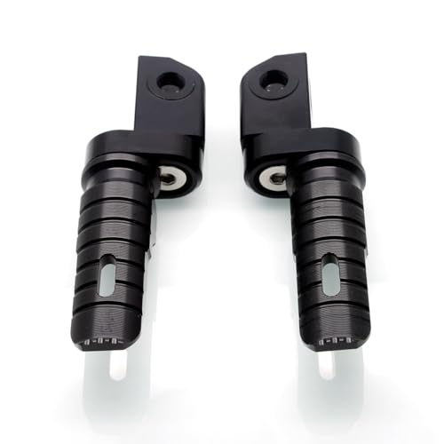 Image of MZS Motorcycle Foot Pegs Front 360 Roating Rider Footpegs Black CNC Compatible with Daytona 675 /R, Street Triple R /RS /RX /S, Speed Triple /R /RS /S, Speed Triple 1200 RR /RS, Speed Twin, Trident 660
