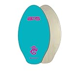 BPS 'Shaka' 35 Inch Skimboard - High Gloss Coated Wood Skimboard with EVA Pads - No Wax Needed - Skim Board for Adults and Kids - Medium Skim Board (Flourescent Blue)
