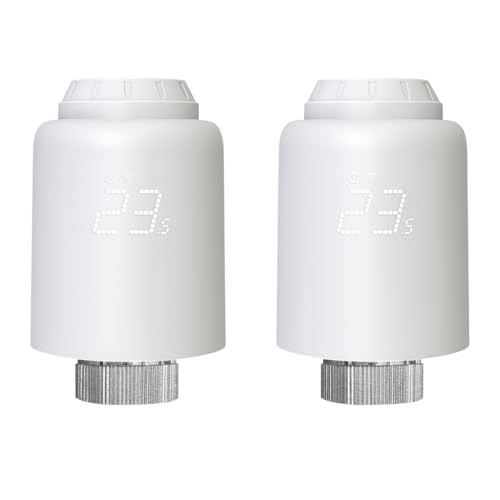 MOES Heizk&ouml;rperthermostat Smart,Heizungsthermostat WLAN,Thermostat Heizung Programmierbarer mit Fenstererkennung, Energiesparend, Kompatibel mit Alexa und Google Home 2 Pack