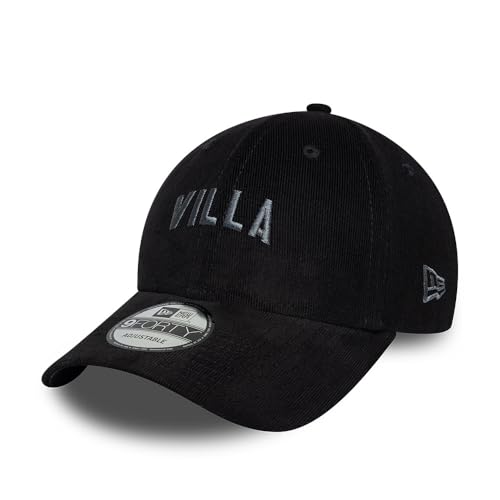 Casquette 9Forty Aston Villa New Era ajustable en velours noir contre le froid et le vent