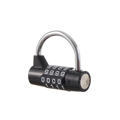 Image of Gym Locker Lock 4 Digit Combination Lock for Locker for School Gym Lock for Sports, Toolbox, Case, Hasp Storage(20) (Shackle Black)