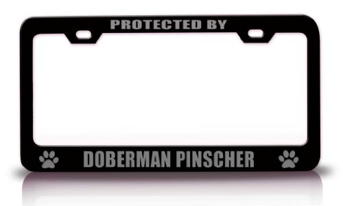 Protetto da Dobermann cane cornice targa in