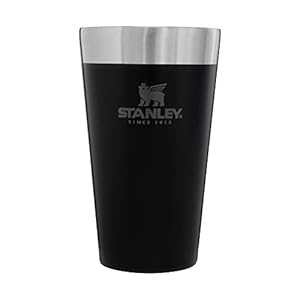 STANLEY Adventure Inulsated Stacking Beer Pint Glass, 16oz Stainless Steel Double Wall Rugged Metal Drinking Tumbler