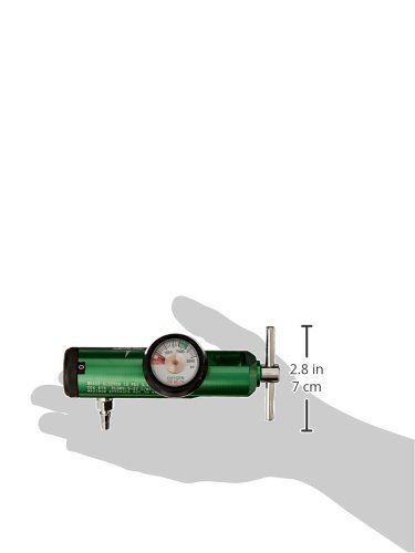 Medline Mini Oxygen Regulator, Latex Free, 0 - 25 Liters Per Minute, 870 Cga Connection, Brass Sleeve #TOP1