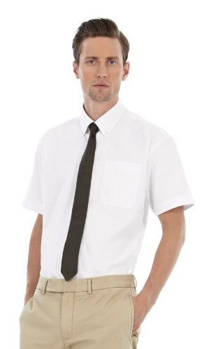 Chemise à manches courtes B&C pour homme (2XL) (Blanc)