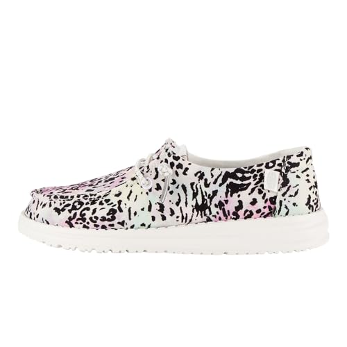 Hey Dude Kids Wendy Leopard (Little Kid/Big Kid) - Loafers for Kids - Printed Canvas Upper - Canvas Lining