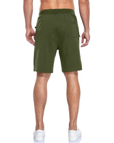 Image of Boyzn Men's 2 Pack Athletic Shorts Comfortable Cotton Workout Shorts Elastic Waist Running Shorts with Zipper Pockets