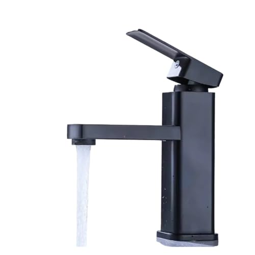Robinet mitigeur noir mat pour lavabo de salle de bain moderne - 2