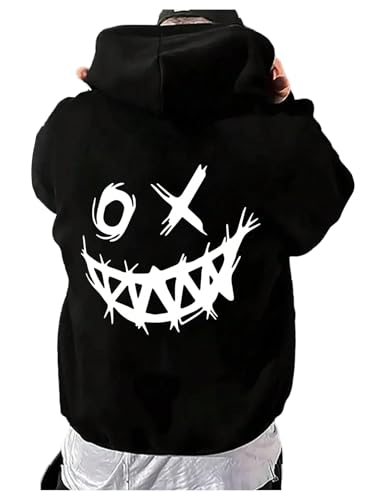 WDIRARA Men's Graphic Hoodie Long Sleeve Hooded Sweatshirts Pullover Tops Streetwear