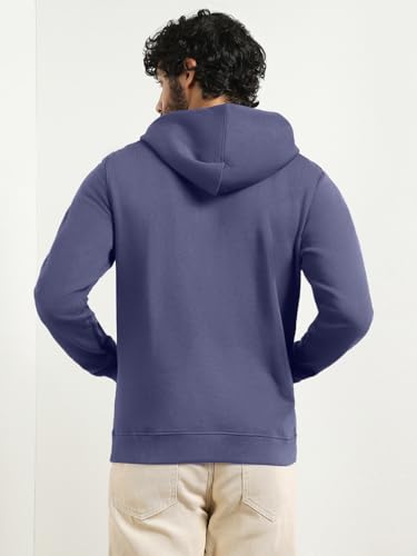 Image of Nobero Men's Printed Regular Fit Hoodie | Cotton Rich Fleece Sweatshirt for Men | Soft & Warm Hooded Pullover | Casual Winter Wear