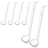 6 Pcs 1 Oz Small Ladle 10.4 Inches Mini Ladles for Serving Sauce, Soup, Dressing, Punch Bowl, Gravy, Cocktail, Fruit Juices – Clear Plastic Long Handle Ladles for Parties, Catering