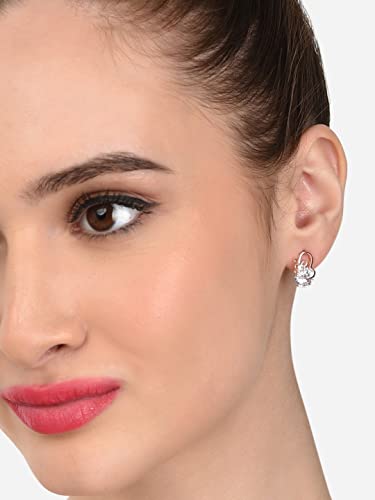 Image of Zaveri Pearls Set of 3 Rose Gold Contemporary Stud Earrings For Women-ZPFK12827