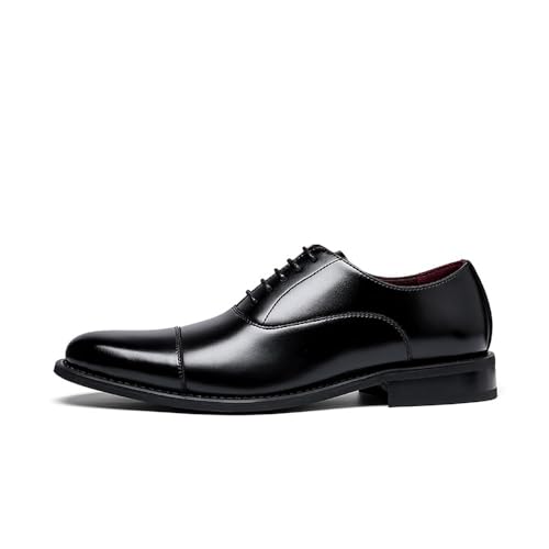 Summer Men's Leather Shoes Business Three-Joint Gentleman Leather Shoes Oxfords(Black,9.5)