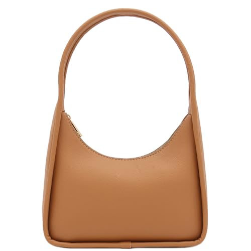 Image of Small Minimalist Shoulder Bag for Women, Faux Leather Underarm Purse, Chic Top Handle Handbag for Everyday