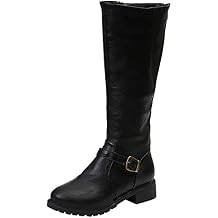 Cowboy Boots for Women Wide Width Boot Leather Boots Mid Calf Round Toe Zipper Vintage Booties Winter Dressy Shoes