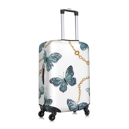 Butterfly Chain Luggage Cover Elastic Washable Protector Anti-Scratch Travel Suitcase Covers With Concealed Zipper For 18-32 Inch Luggage X-Large3