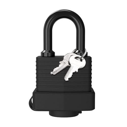 Reinforced Padlocks 1 Pack 2 Keys - 40mm Weatherproof Extra Strength and Durability Heavy Duty Padlocks Anticut Laminated Steel for Gym Locker Garage Fence Shed