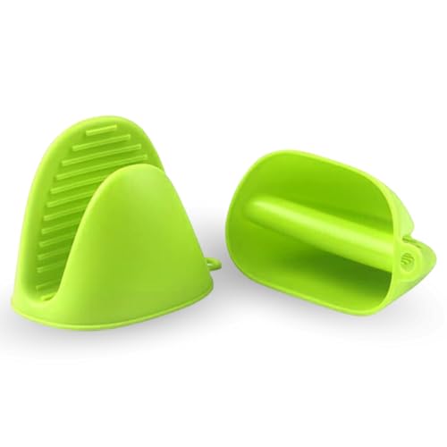 Manoplas guantes silicona para horno, Guantes térmicos de silicona, Mini Manoplas Horno, Manoplas para Airfryer, Manoplas para barbacoa, Utensilios de cocina, Silicona, 2 unidades, Verde